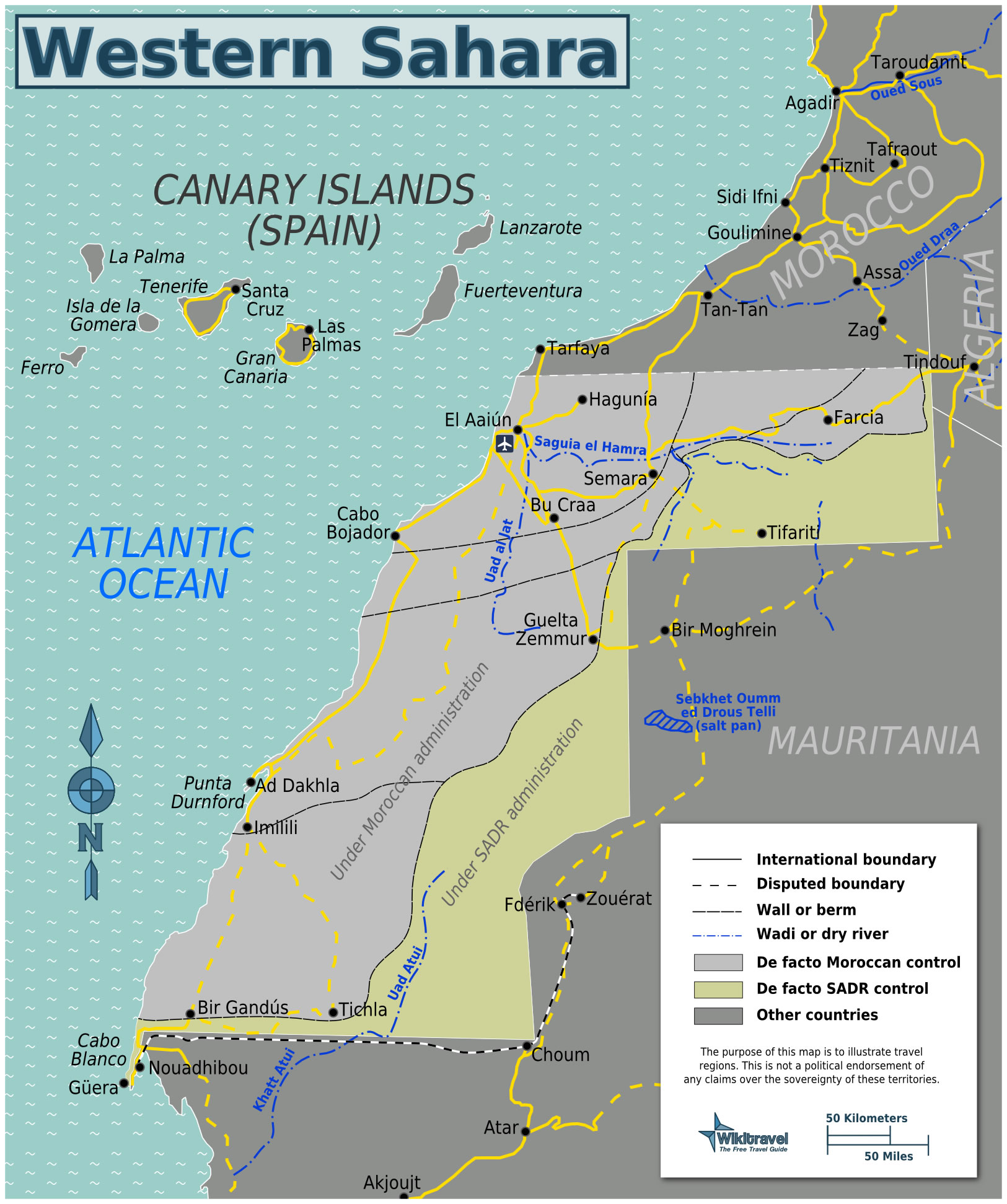 Sahara Occidental regional carte